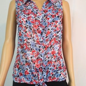 Westport Womens Size XS Floral Button Up Tank Top